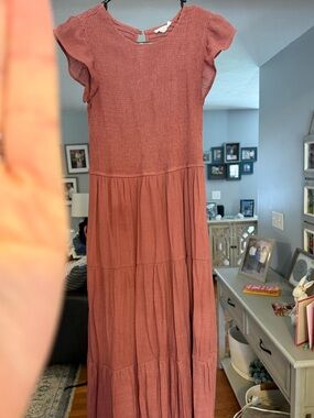 mine Rust Tiered Maxi Dress